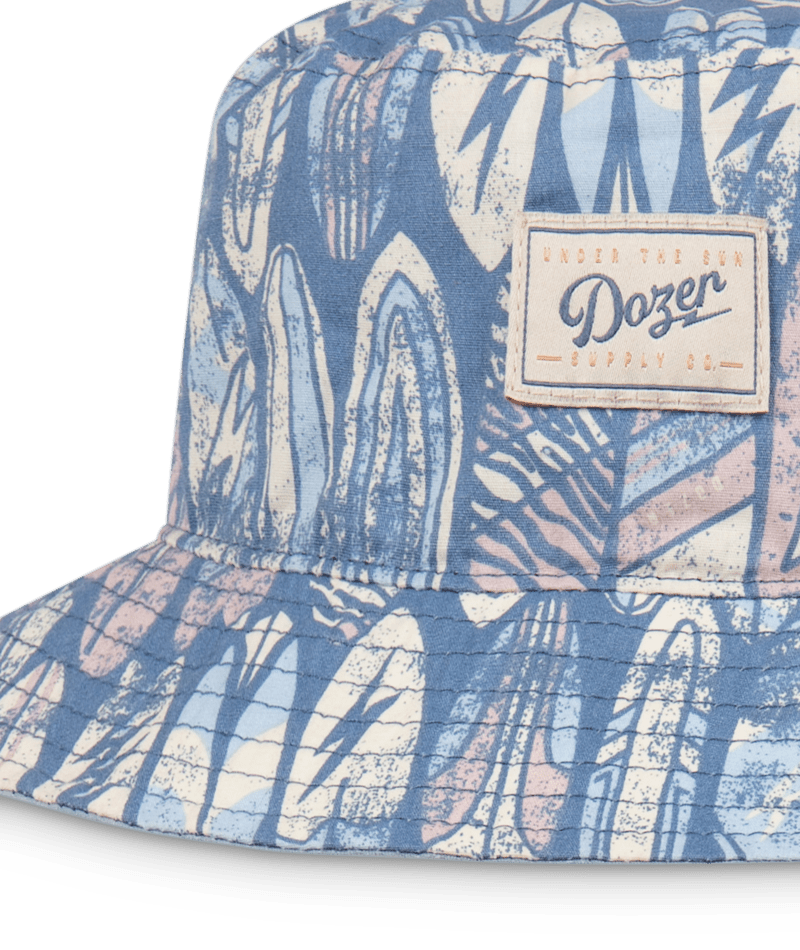 Dozer Boys Bucket Hat - Teal Retro Surfboard Pattern - Bremer